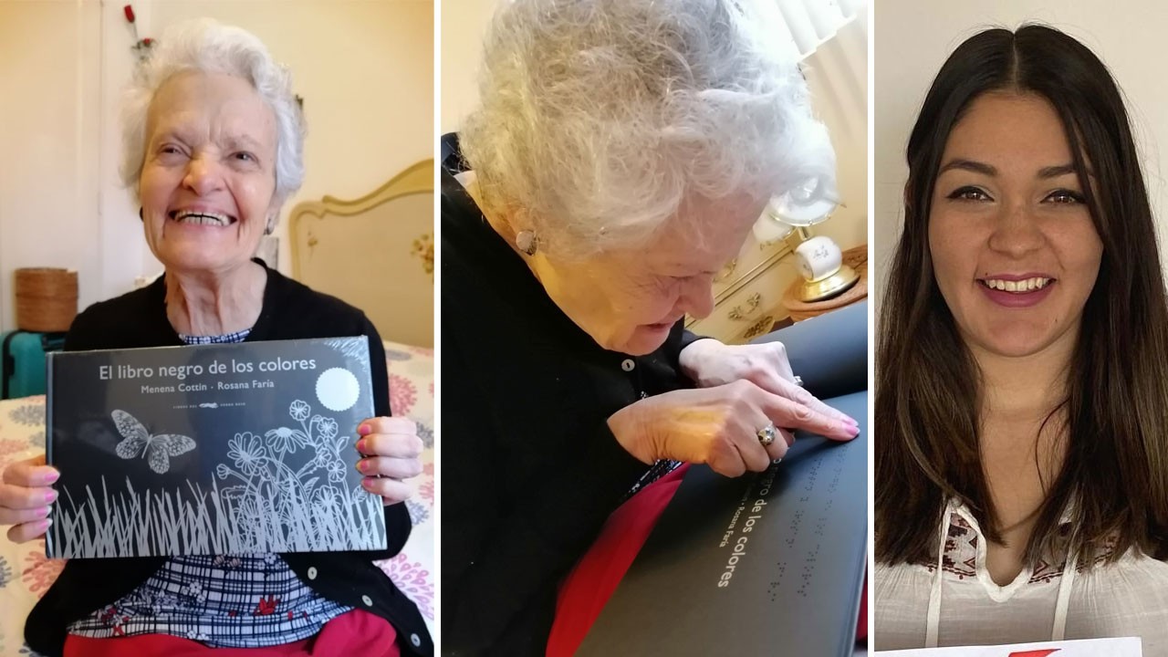 Lulú en el aprendizaje de Braille